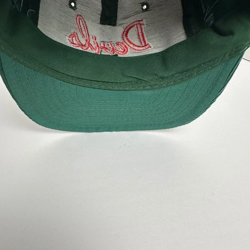 Vintage Pro Star New Jersey Devils Corduroy Snapback Hat Forest Green NHL Cap